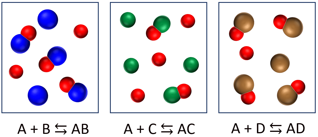 Equilibrium molecules react spheres practice
