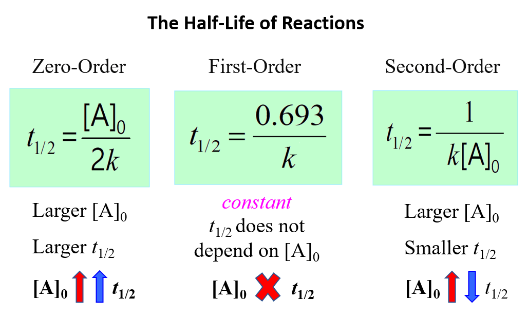 Half life and concentration correlation summary