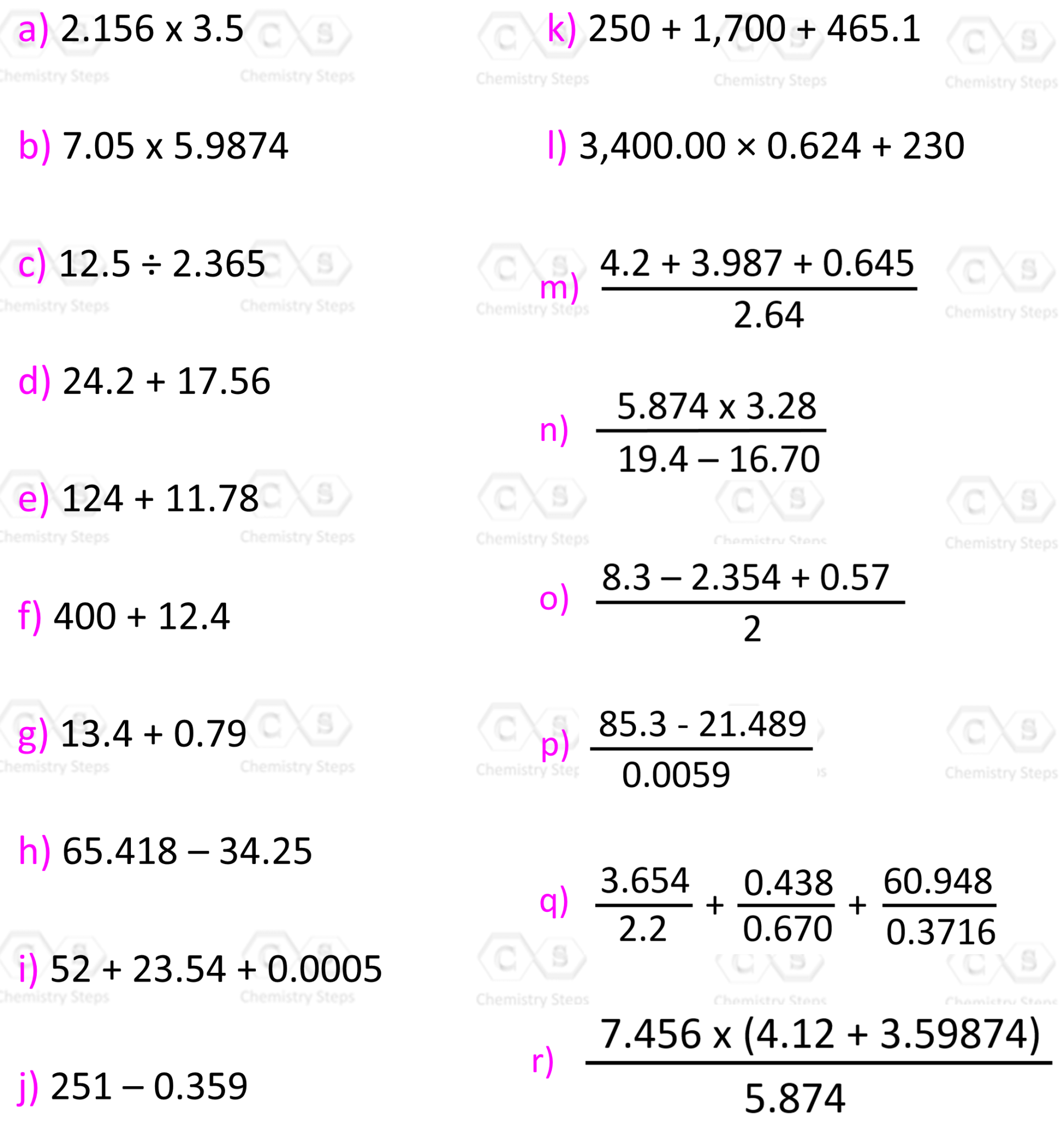 Significant Figures Formula For Chemistry