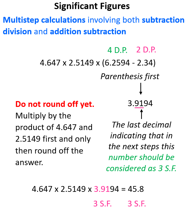Significant Figures Addition Subtraction Multiplication And Division Worksheets