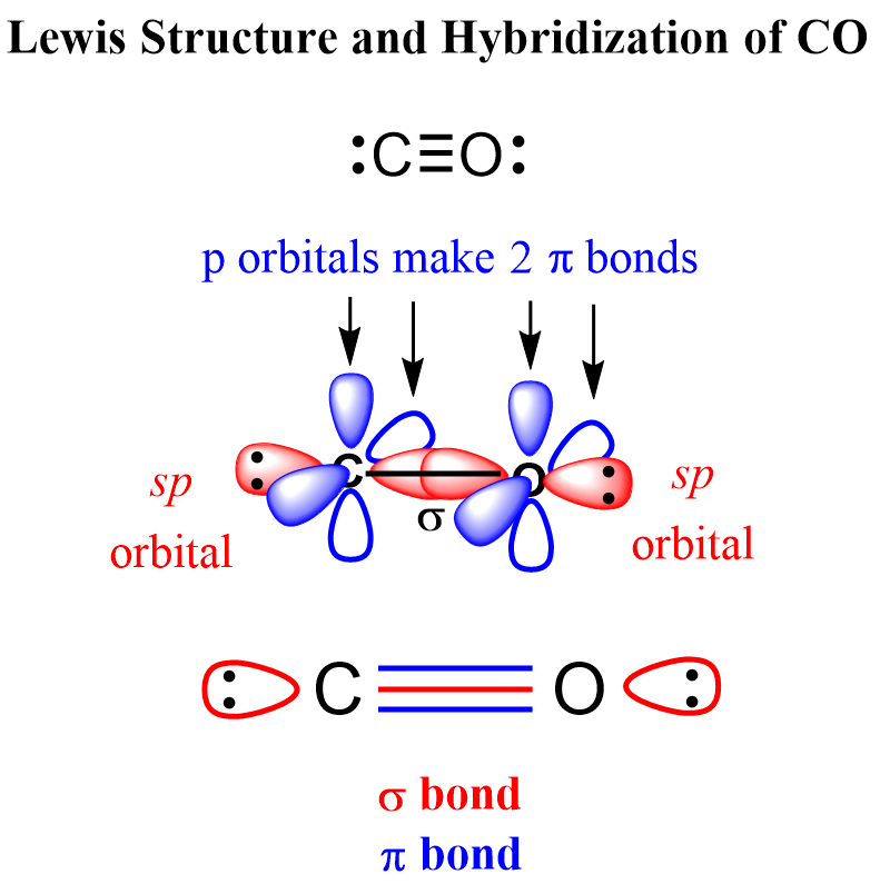 CO lewis structure and hybridization
